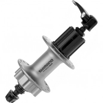 Втулка задняя SHIMANO DEORE, M525A, 36 ОТВ, 8/9СК, QR, 6-БОЛТ, ЦВ. СЕРЕБРИСТЫЙ