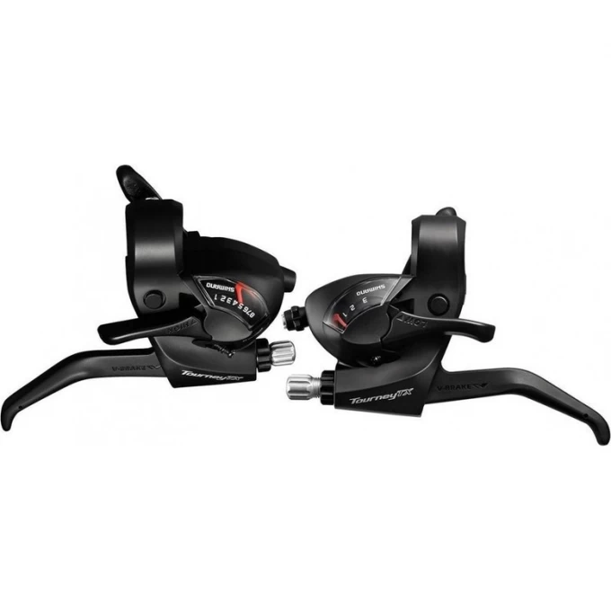 Шифтер/Тормозная ручка SHIMANO TOURNEY, TX800, левый/правый, 3x8 скоростей, трос+оплетка, черный ESTTX800P8AL Шифтер/Тормозная ручка SHIMANO TOURNEY, TX800, левый/правый, 3x8 скоростей, трос+оплетка, черный ESTTX800P8AL