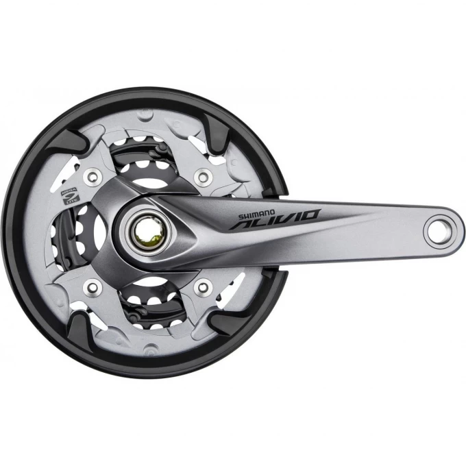 Система SHIMANO ALIVIO, T4060, 175 мм, интегрированный вал, 48/36/26, с защитой, серебристая EFCT4060EX866CS Система SHIMANO ALIVIO, T4060, 175 мм, интегрированный вал, 48/36/26, с защитой, серебристая EFCT4060EX866CS